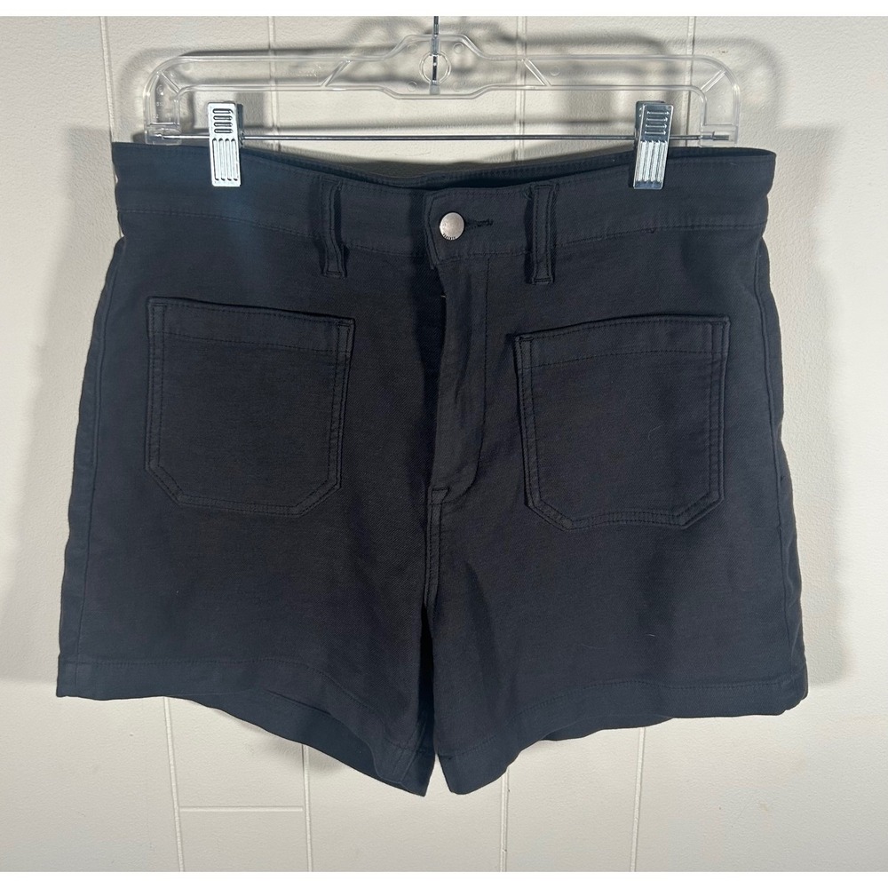 Faherty Brand Black Twill Utility Patch Pocket Shorts Size 29 High Rise Casual